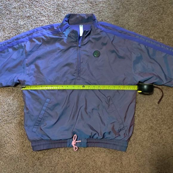 Adidas Pullover 1/4 Zip Windbreaker Jacket Iridescent Color Shift Women's Size S - Picture 10 of 15